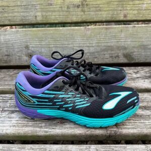 Brooks Pure Cadence 5 Running‎ Athletic Shoes Sneakers Black Purple Teal Size 9